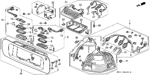 1994 accord EX 5 DOOR 5MT TAILLIGHT diagram 1994 accord EX 5 DOOR 5MT TAILLIGHT diagram