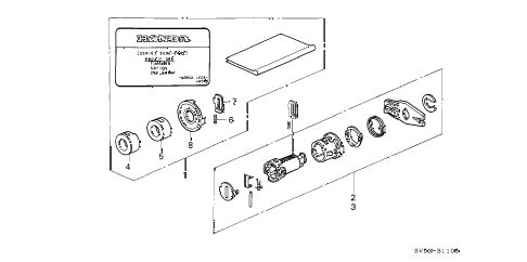 1994 accord LX(ABS) 5 DOOR 5MT KEY CYLINDER KIT diagram 1994 accord LX(ABS) 5 DOOR 5MT KEY CYLINDER KIT diagram