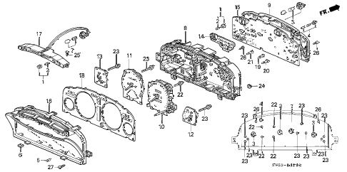 1997 accord EX 5 DOOR 4AT COMBINATION METER COMPONENTS diagram 1997 accord EX 5 DOOR 4AT COMBINATION METER COMPONENTS diagram