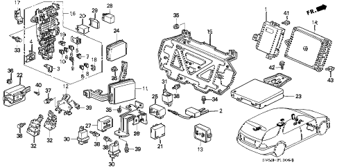 1996 accord LX 5 DOOR 4AT CONTROL UNIT (CABIN) diagram 1996 accord LX 5 DOOR 4AT CONTROL UNIT (CABIN) diagram
