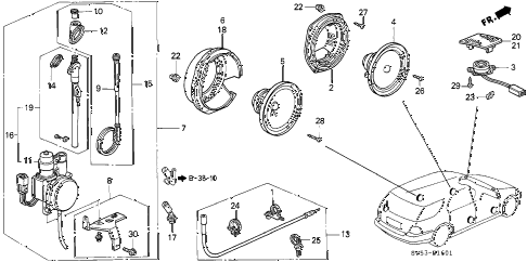 1997 accord LX 5 DOOR 4AT RADIO ANTENNA - SPEAKER (2) diagram 1997 accord LX 5 DOOR 4AT RADIO ANTENNA - SPEAKER (2) diagram