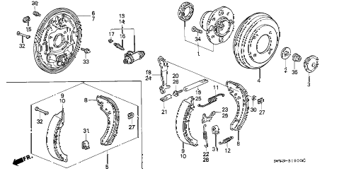 1995 accord LX 5 DOOR 5MT REAR BRAKE (DRUM) diagram 1995 accord LX 5 DOOR 5MT REAR BRAKE (DRUM) diagram