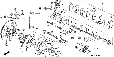 1996 accord EX 5 DOOR 4AT REAR BRAKE (DISK) diagram 1996 accord EX 5 DOOR 4AT REAR BRAKE (DISK) diagram