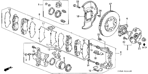1995 accord LX 5 DOOR 5MT FRONT BRAKE diagram 1995 accord LX 5 DOOR 5MT FRONT BRAKE diagram
