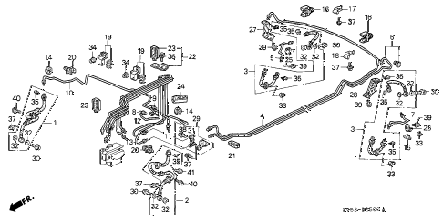 1994 accord LX(ABS) 5 DOOR 5MT BRAKE LINES (1) diagram 1994 accord LX(ABS) 5 DOOR 5MT BRAKE LINES (1) diagram