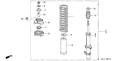 1994 accord LX(ABS) 5 DOOR 5MT FRONT SHOCK ABSORBER diagram 1994 accord LX(ABS) 5 DOOR 5MT FRONT SHOCK ABSORBER diagram
