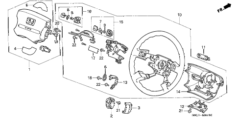 1994 accord LX 5 DOOR 5MT STEERING WHEEL diagram 1994 accord LX 5 DOOR 5MT STEERING WHEEL diagram