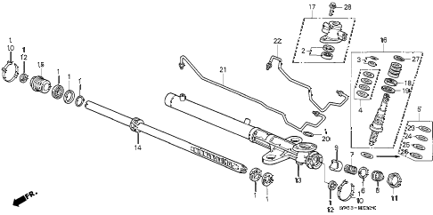 1994 accord LX 5 DOOR 4AT P.S. GEAR BOX COMPONENTS diagram 1994 accord LX 5 DOOR 4AT P.S. GEAR BOX COMPONENTS diagram