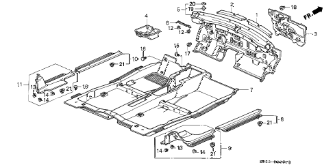 1997 accord EX 5 DOOR 4AT FLOOR MAT diagram 1997 accord EX 5 DOOR 4AT FLOOR MAT diagram