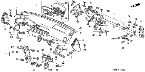 1994 accord EX 5 DOOR 5MT INSTRUMENT PANEL diagram 1994 accord EX 5 DOOR 5MT INSTRUMENT PANEL diagram