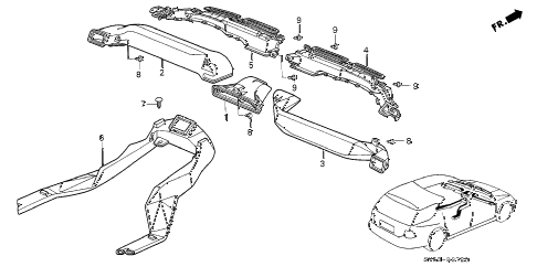 1997 accord EX 5 DOOR 4AT VENTILATION DUCT diagram 1997 accord EX 5 DOOR 4AT VENTILATION DUCT diagram