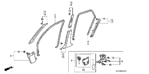 1994 accord LX(ABS) 5 DOOR 4AT PILLAR GARNISH diagram 1994 accord LX(ABS) 5 DOOR 4AT PILLAR GARNISH diagram