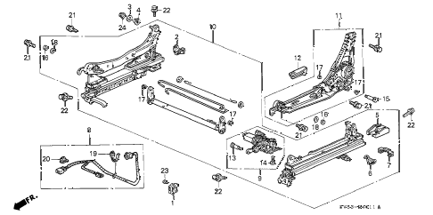 1995 accord EX 5 DOOR 4AT FRONT SEAT COMPONENTS (2) diagram 1995 accord EX 5 DOOR 4AT FRONT SEAT COMPONENTS (2) diagram
