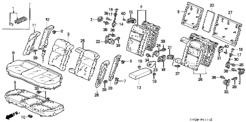 1994 accord EX 5 DOOR 4AT REAR SEAT (2) diagram 1994 accord EX 5 DOOR 4AT REAR SEAT (2) diagram