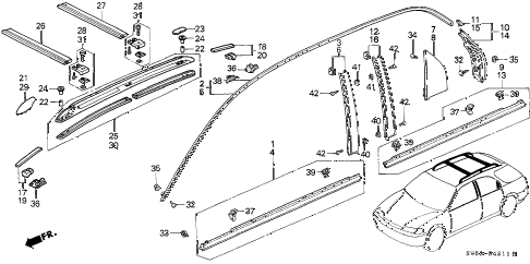 1996 accord EX 5 DOOR 4AT MOLDING (2) diagram 1996 accord EX 5 DOOR 4AT MOLDING (2) diagram
