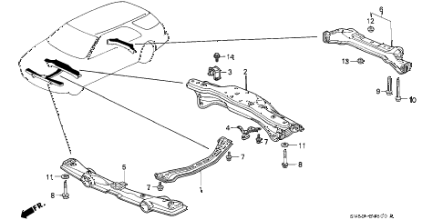 1997 accord EX 5 DOOR 4AT REAR BEAM - CROSS BEAM diagram 1997 accord EX 5 DOOR 4AT REAR BEAM - CROSS BEAM diagram