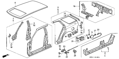 1997 accord EX 5 DOOR 4AT OUTER PANEL diagram 1997 accord EX 5 DOOR 4AT OUTER PANEL diagram