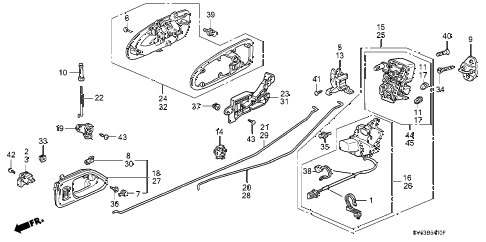 1996 accord LX 5 DOOR 4AT REAR DOOR LOCKS diagram 1996 accord LX 5 DOOR 4AT REAR DOOR LOCKS diagram