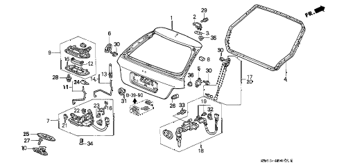 1995 accord LX 5 DOOR 5MT TAILGATE diagram 1995 accord LX 5 DOOR 5MT TAILGATE diagram