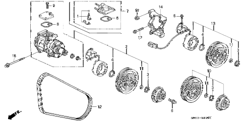 1995 accord EX 5 DOOR 4AT A/C COMPRESSOR (DENSO) diagram 1995 accord EX 5 DOOR 4AT A/C COMPRESSOR (DENSO) diagram