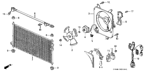 1994 accord LX(ABS) 5 DOOR 5MT A/C AIR CONDITIONER (CONDENSER) diagram 1994 accord LX(ABS) 5 DOOR 5MT A/C AIR CONDITIONER (CONDENSER) diagram