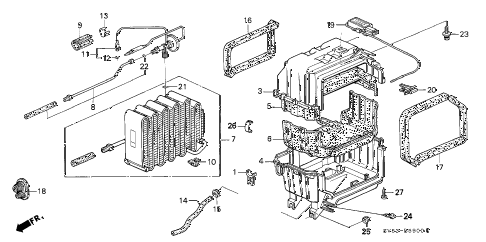1994 accord LX(ABS) 5 DOOR 5MT A/C COOLING UNIT diagram 1994 accord LX(ABS) 5 DOOR 5MT A/C COOLING UNIT diagram