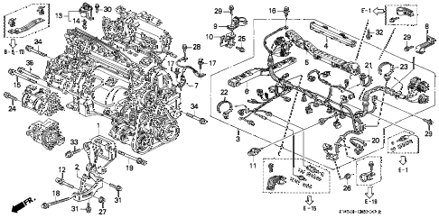 1994 accord LX 5 DOOR 4AT ENGINE WIRE HARNESS - CLAMP diagram 1994 accord LX 5 DOOR 4AT ENGINE WIRE HARNESS - CLAMP diagram