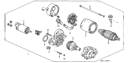 1995 accord EX 5 DOOR 4AT STARTER MOTOR (MITSUBA) diagram 1995 accord EX 5 DOOR 4AT STARTER MOTOR (MITSUBA) diagram
