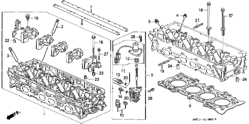 1994 accord EX 5 DOOR 5MT CYLINDER HEAD (2) diagram 1994 accord EX 5 DOOR 5MT CYLINDER HEAD (2) diagram