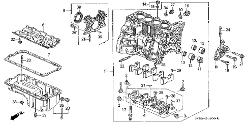 1994 accord LX 5 DOOR 4AT CYLINDER BLOCK - OIL PAN diagram 1994 accord LX 5 DOOR 4AT CYLINDER BLOCK - OIL PAN diagram