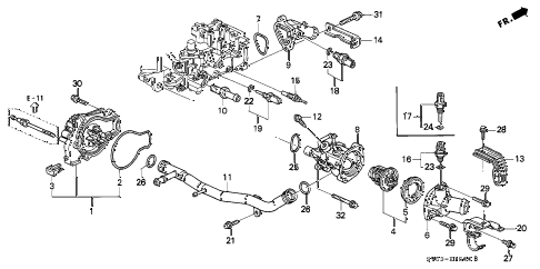 1995 accord LX 5 DOOR 5MT WATER PUMP - SENSOR diagram 1995 accord LX 5 DOOR 5MT WATER PUMP - SENSOR diagram