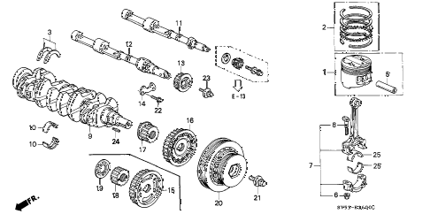 1996 accord EX 5 DOOR 4AT CRANKSHAFT - PISTON diagram 1996 accord EX 5 DOOR 4AT CRANKSHAFT - PISTON diagram