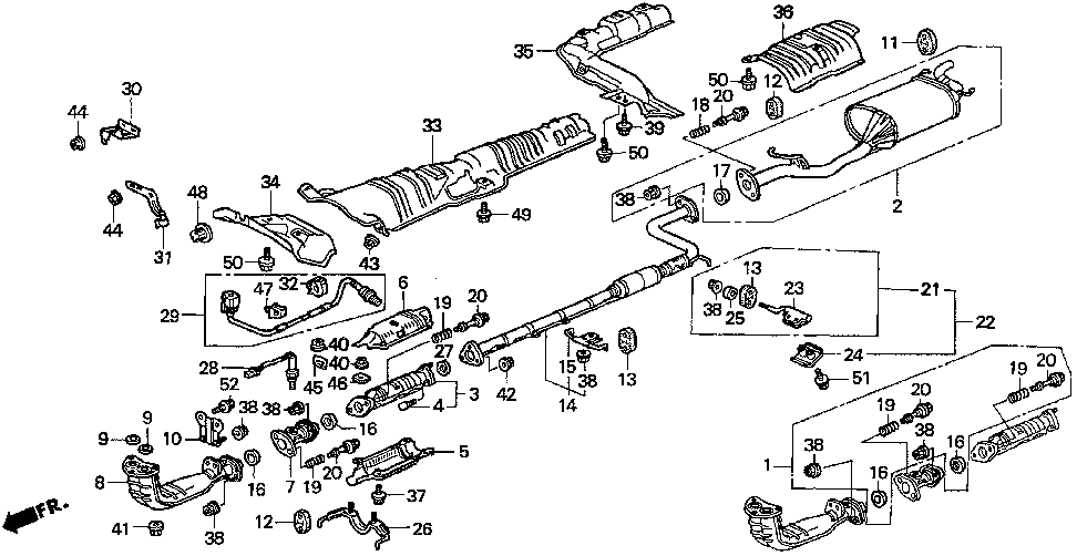 1994 Honda accord exhaust system diagram #5
