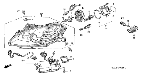2000 s2000 S2000 2 DOOR 6MT HEADLIGHT (1) diagram 2000 s2000 S2000 2 DOOR 6MT HEADLIGHT (1) diagram