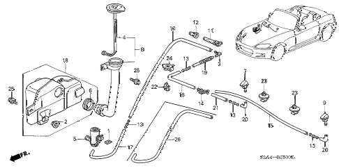2002 s2000 S2000 2 DOOR 6MT WINDSHIELD WASHER (1) diagram 2002 s2000 S2000 2 DOOR 6MT WINDSHIELD WASHER (1) diagram
