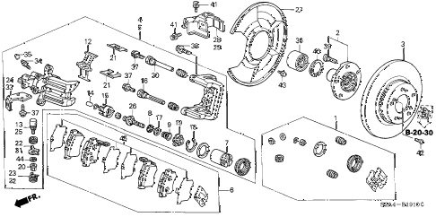 2007 s2000 S2000 2 DOOR 6MT REAR BRAKE diagram 2007 s2000 S2000 2 DOOR 6MT REAR BRAKE diagram