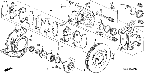 2003 s2000 S2000 2 DOOR 6MT FRONT BRAKE diagram 2003 s2000 S2000 2 DOOR 6MT FRONT BRAKE diagram