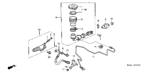 2003 s2000 S2000 2 DOOR 6MT CLUTCH MASTER CYLINDER (- 2003 s2000 S2000 2 DOOR 6MT CLUTCH MASTER CYLINDER (-