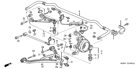 2007 s2000 S2000 2 DOOR 6MT REAR LOWER ARM diagram 2007 s2000 S2000 2 DOOR 6MT REAR LOWER ARM diagram