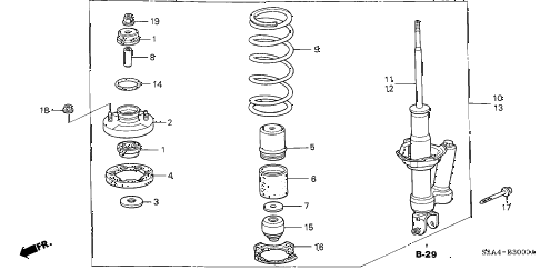 2002 s2000 S2000 2 DOOR 6MT REAR SHOCK ABSORBER diagram 2002 s2000 S2000 2 DOOR 6MT REAR SHOCK ABSORBER diagram