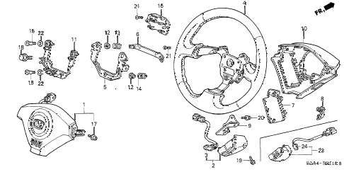 2004 s2000 S2000 2 DOOR 6MT STEERING WHEEL (SRS) diagram 2004 s2000 S2000 2 DOOR 6MT STEERING WHEEL (SRS) diagram
