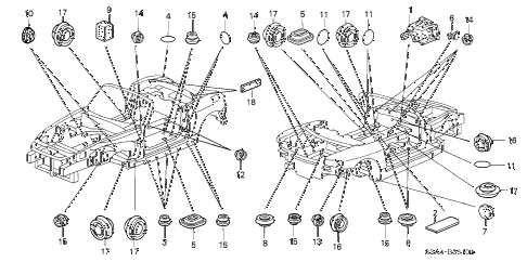 2007 s2000 S2000 2 DOOR 6MT GROMMET diagram 2007 s2000 S2000 2 DOOR 6MT GROMMET diagram
