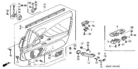 2000 s2000 S2000 2 DOOR 6MT FRONT DOOR LINING diagram 2000 s2000 S2000 2 DOOR 6MT FRONT DOOR LINING diagram