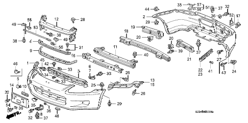 2003 s2000 S2000 2 DOOR 6MT BUMPERS diagram 2003 s2000 S2000 2 DOOR 6MT BUMPERS diagram