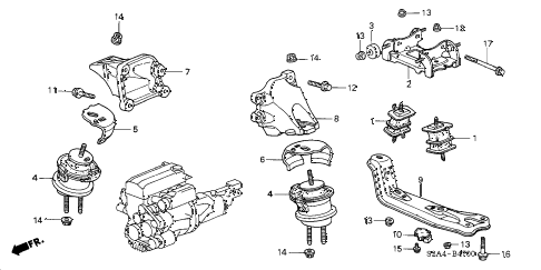 2004 s2000 S2000 2 DOOR 6MT ENGINE MOUNTS diagram 2004 s2000 S2000 2 DOOR 6MT ENGINE MOUNTS diagram