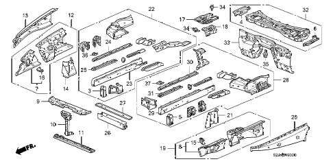 2005 s2000 S2000 2 DOOR 6MT FRONT BULKHEAD diagram 2005 s2000 S2000 2 DOOR 6MT FRONT BULKHEAD diagram