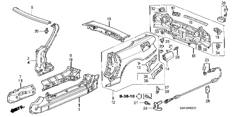 2001 s2000 S2000 2 DOOR 6MT OUTER PANEL diagram 2001 s2000 S2000 2 DOOR 6MT OUTER PANEL diagram