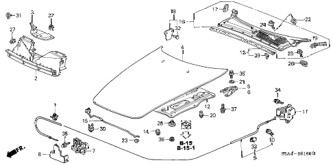 2000 s2000 S2000 2 DOOR 6MT HOOD diagram 2000 s2000 S2000 2 DOOR 6MT HOOD diagram