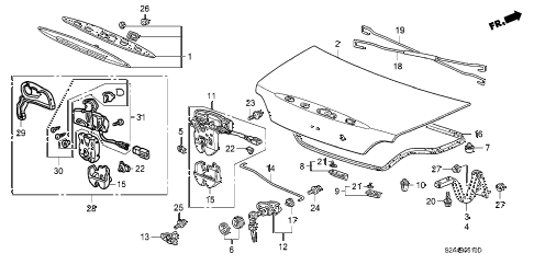 2000 s2000 S2000 2 DOOR 6MT TRUNK LID diagram 2000 s2000 S2000 2 DOOR 6MT TRUNK LID diagram