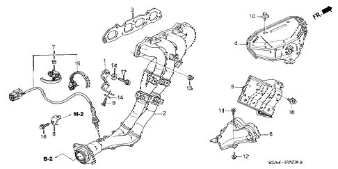 2002 s2000 S2000 2 DOOR 6MT EXHAUST MANIFOLD diagram 2002 s2000 S2000 2 DOOR 6MT EXHAUST MANIFOLD diagram